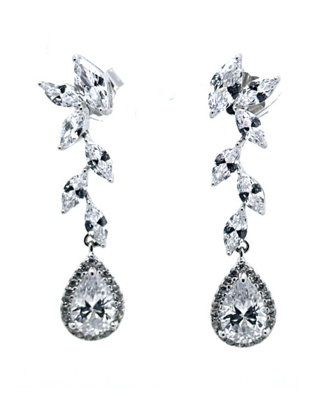 Pendiente cristal plata