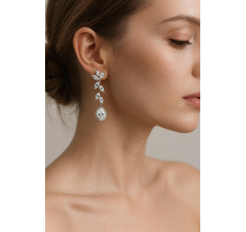Pendiente cristal plata 2