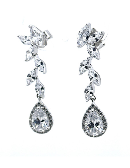 Pendiente cristal plata