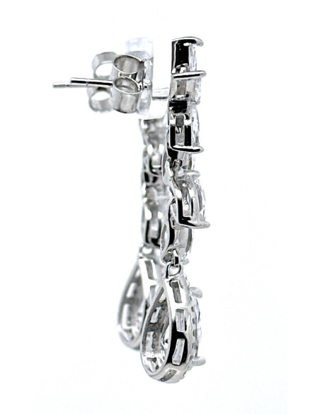 Pendiente cristal plata
