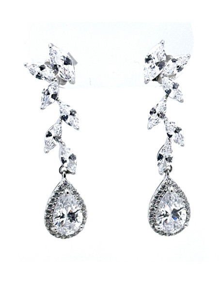 Pendiente cristal plata