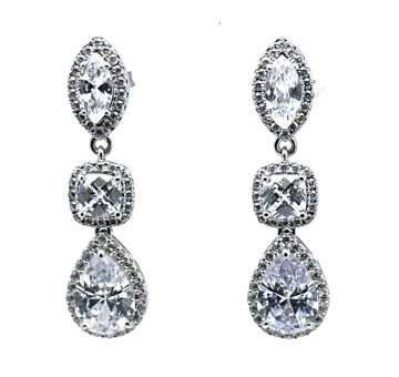 Pendiente cristal plata