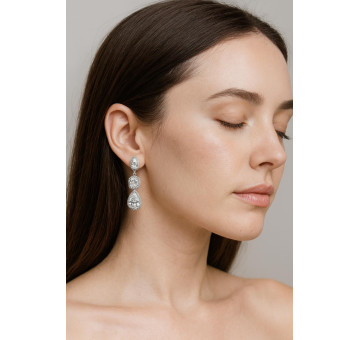 Pendiente cristal plata 2