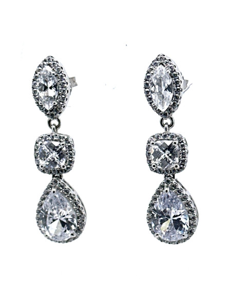 Pendiente cristal plata