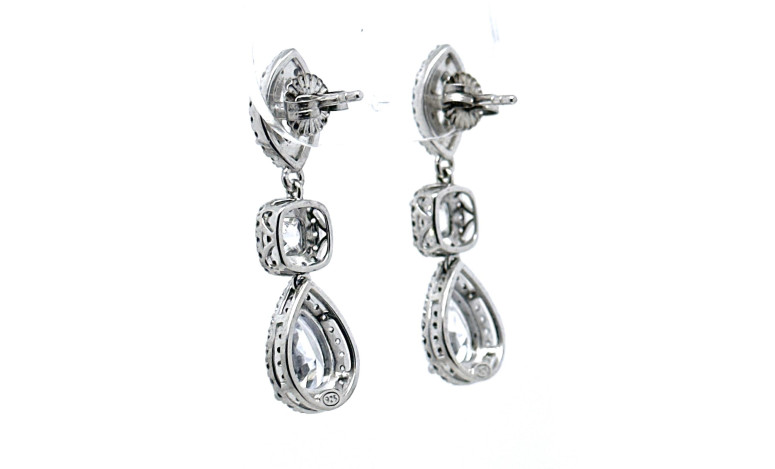 Pendiente cristal plata