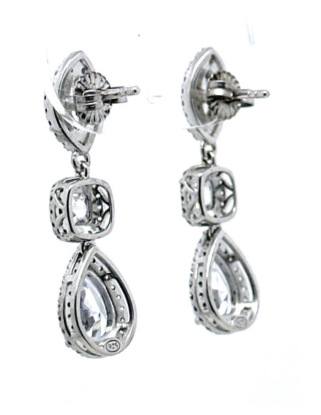 Pendiente cristal plata