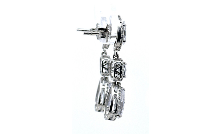 Pendiente cristal plata