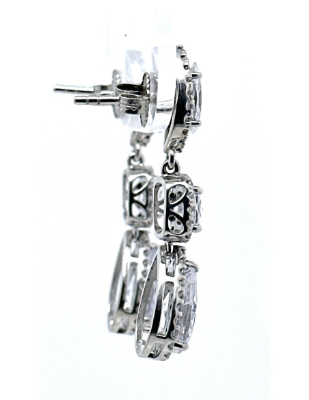 Pendiente cristal plata