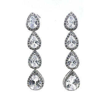 Pendiente cristal plata