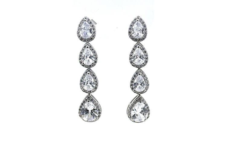 Pendiente cristal plata