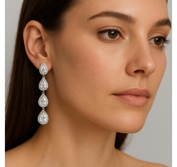 Pendiente cristal plata 2