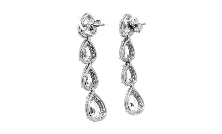 Pendiente cristal plata
