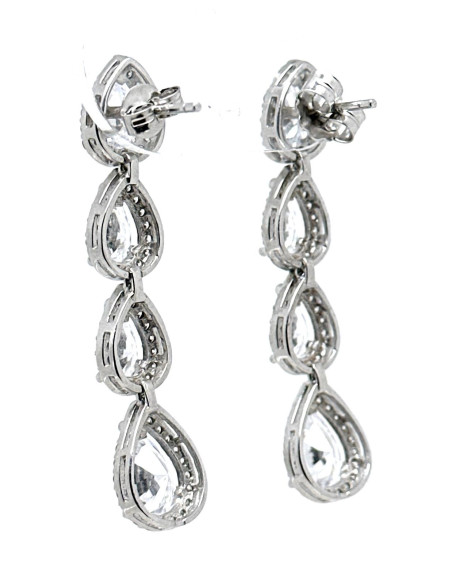 Pendiente cristal plata