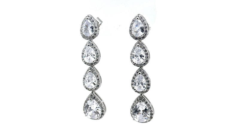 Pendiente cristal plata