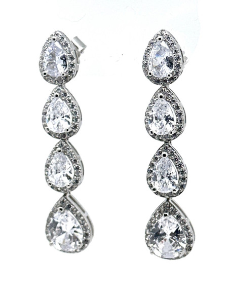 Pendiente cristal plata