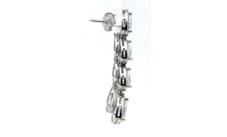 Pendiente cristal plata