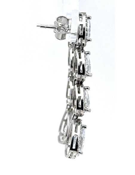 Pendiente cristal plata
