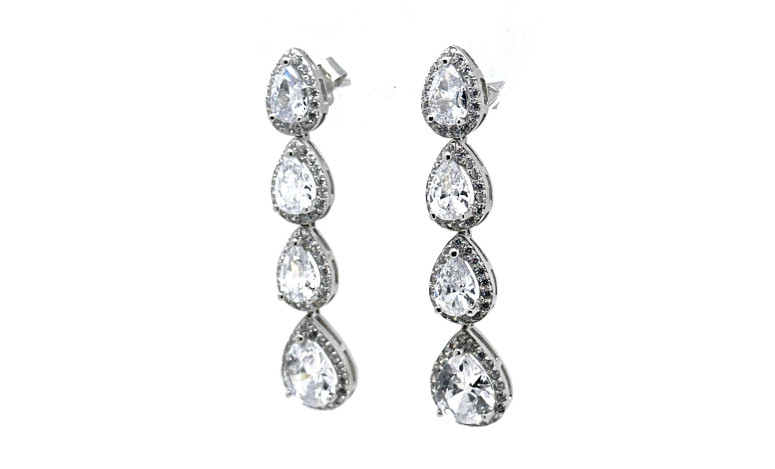 Pendiente cristal plata