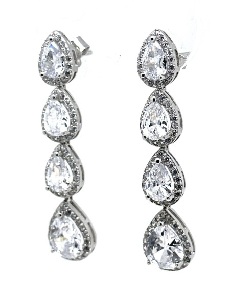 Pendiente cristal plata