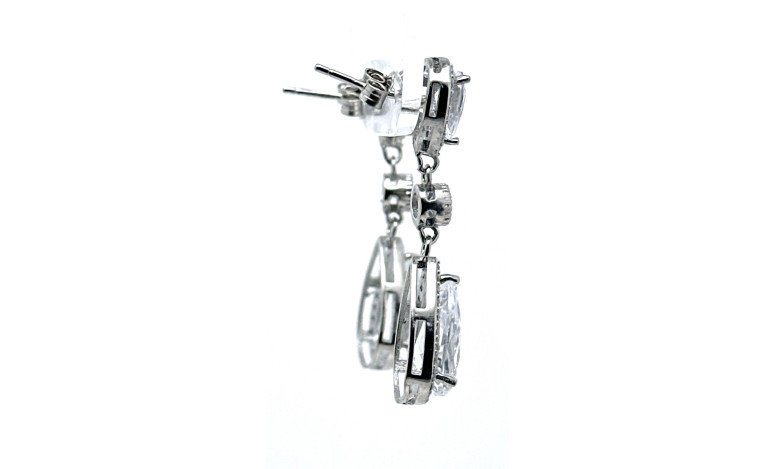 Pendiente cristal plata