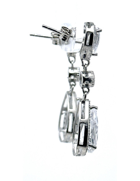 Pendiente cristal plata