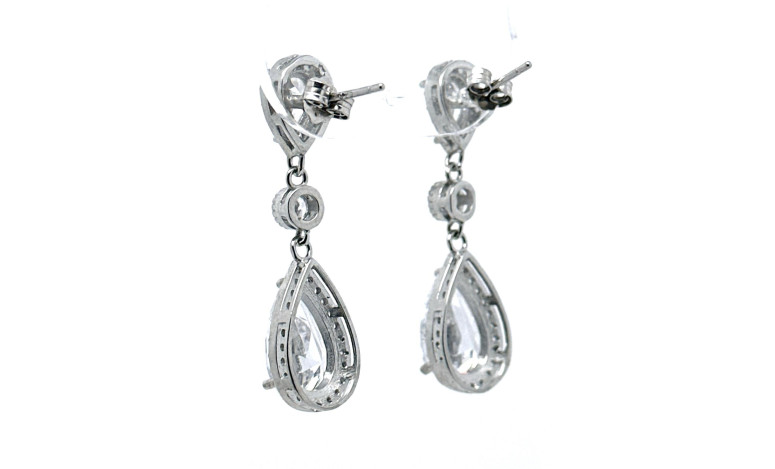 Pendiente cristal plata