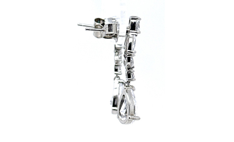 Pendiente cristal plata