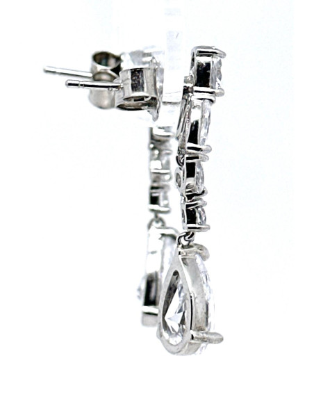 Pendiente cristal plata