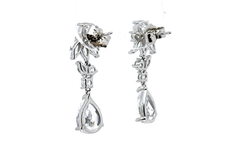 Pendiente cristal plata