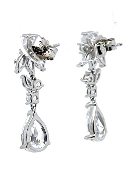 Pendiente cristal plata