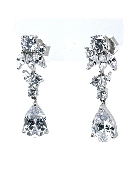 Pendiente cristal plata