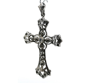 Cruz plata marcasitas 2