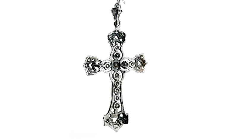 Cruz plata marcasitas
