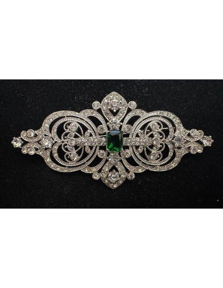 Broche mantilla rodio color