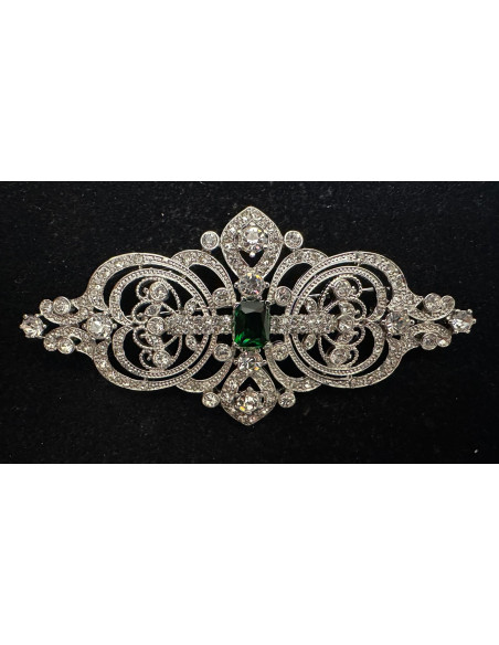 Broche mantilla rodio color