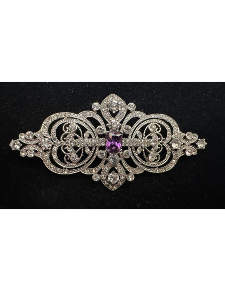 Broche mantilla rodio color