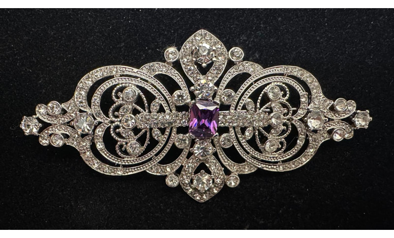 Broche mantilla rodio color