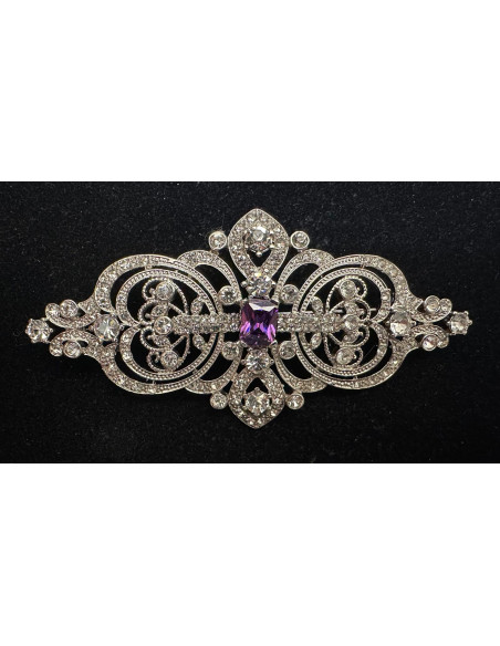Broche mantilla rodio color