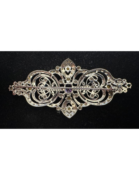Broche mantilla rodio color