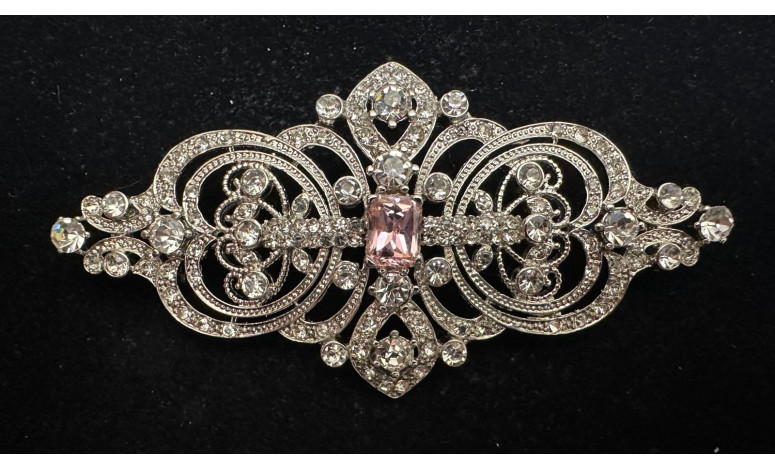 Broche mantilla rodio color