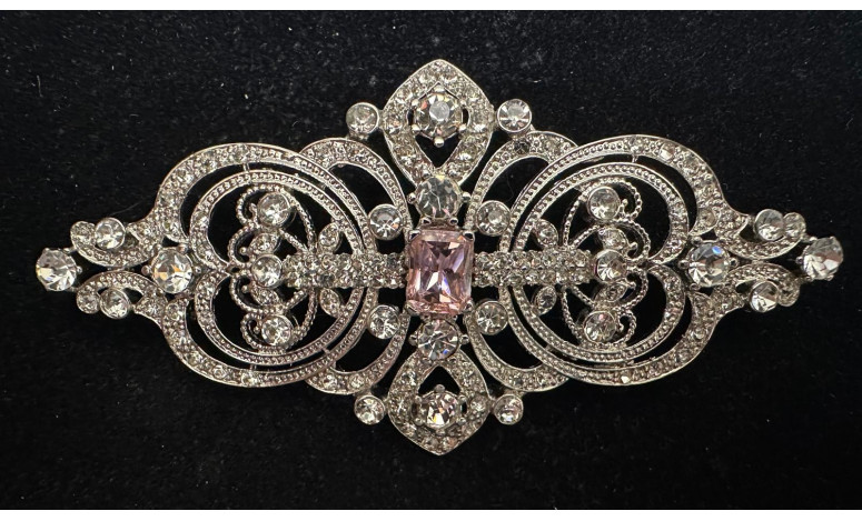 Broche mantilla rodio color