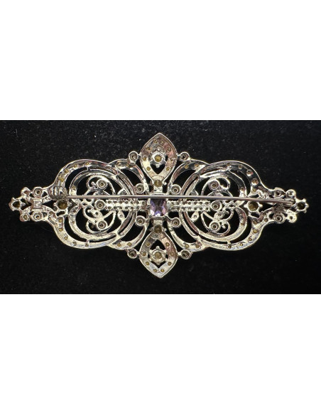 Broche mantilla rodio color
