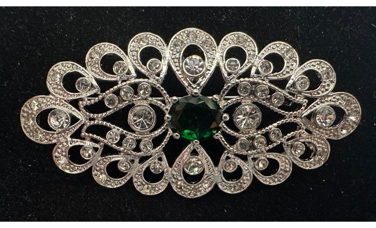 Broche mantilla rodio color