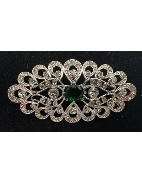 Broche mantilla rodio color