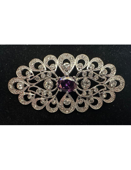 Broche mantilla rodio color