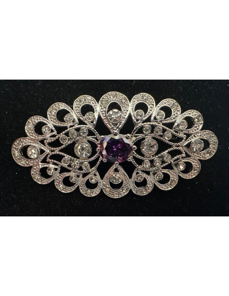Broche mantilla rodio color