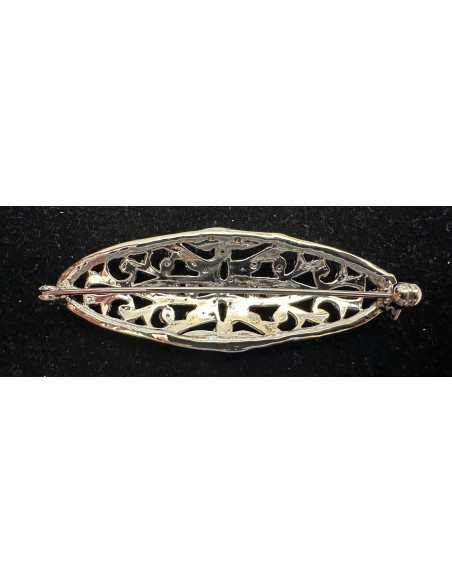Broche mantilla rodio