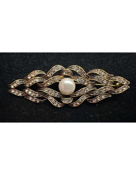 Broche mantilla rodio