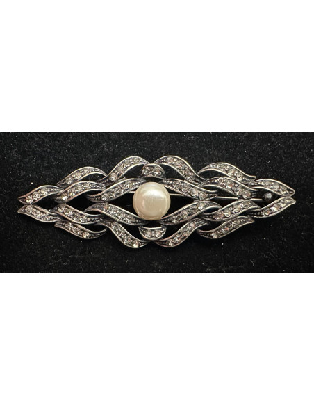 Broche mantilla rodio