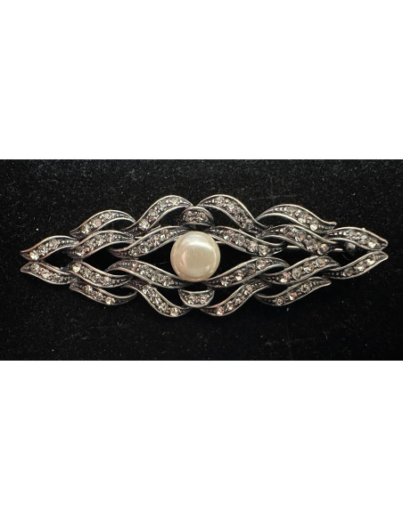 Broche mantilla rodio